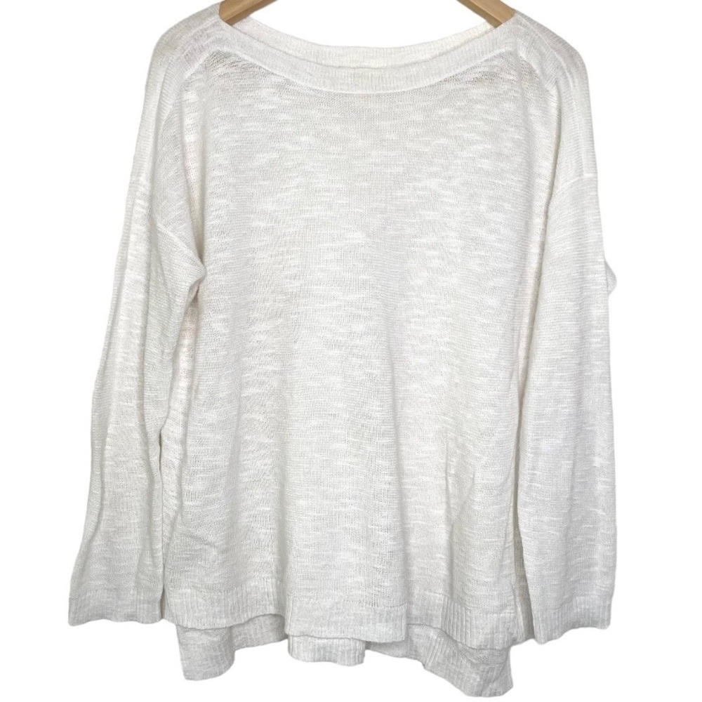 Eileen Fisher organic linen cotton blend lightweight sweater small